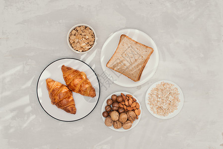 欧陆式早餐棕色的特写高清图片