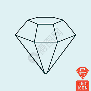 钻石元素菱形图标隔离宝藏网站礼物插图石头水晶珠宝宝石标识邮票背景