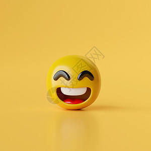 笑脸元素黄色 background3d 它制作图案上的微笑表情符号图标收藏乐趣化身按钮舌头情感卡通片圆圈快乐漫画背景