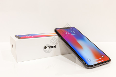 iphone12模型俄罗斯莫斯科 12 NOVEMBER2017 Iphone X 智能手机互联网细胞工具触摸屏黑色技术电话屏幕品牌社论背景