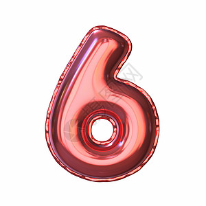 雅安地震6周年红色金属气球字体编号 6 SIX 3背景
