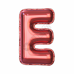 红色金属气球字体字母 E 3背景图片