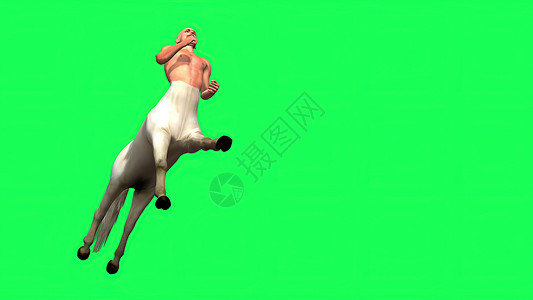 迪士尼动画人物3d 插图绿色碎石上的男性半人马半马半人生物尾巴人马座屏幕男人神话动画运动力量肌肉背景