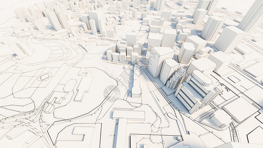 3D模型图3d 市中心白色商业 downtow3d房子天空电脑艺术反射金融鸟瞰图建筑学渲染背景