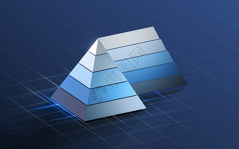 金字塔图形和数据分析3d 渲染创造力服务楼梯图表插图标签商业团队蓝色信息背景图片