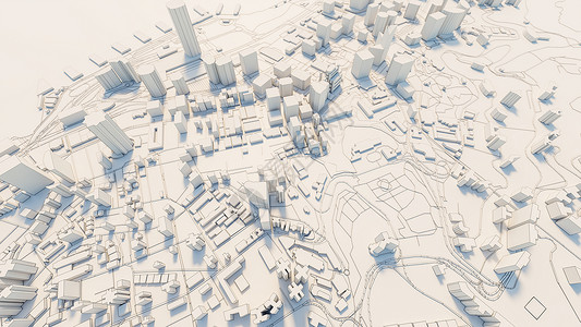3d城市模型3d 市中心白色商业 downtow中心渲染电脑城市建造房子技术3d金融摩天大楼背景