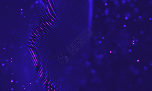 线性灯紫外星系背景 空间背景图宇宙与星云  2018 紫色技术背景 人工智能概念网格多边形灯泡俱乐部光线蓝色辉光神经元紫外线智力背景