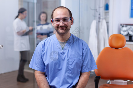 牙科办公室矫形师近视肖像背景图片