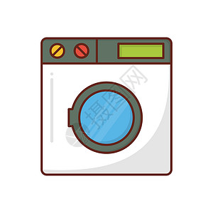 洗涤服务家庭电气酒店家电洗涤剂机器垫圈洗衣店住宅图标高清图片素材