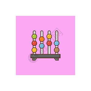 算盘图标算盘算术数学工具圆形商业学校按钮金融教育插图背景
