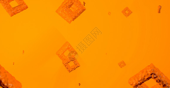 具有动态 3d 方块的抽象橙色背景背景图片