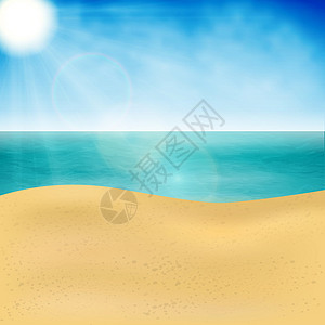 海浪游泳圈元素夏季海边 横幅海报卡片和更多的背景插图海景元素热带小册子日出海浪旅游太阳传单背景