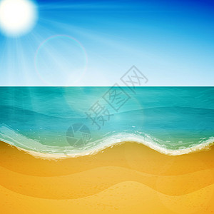 海浪游泳圈元素夏季海边 横幅海报卡片和更多的背景墙纸情调明信片太阳海滩季节异国插图旅游海景背景