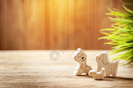 小模型的素材木制玩具动物回忆创造力手工婴儿木材积木工艺活动玩具乡村背景