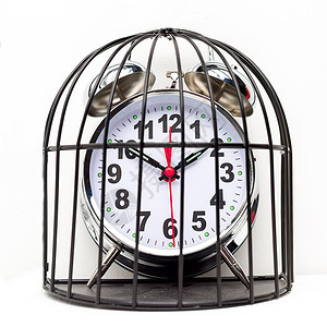 人均寿命关在笼子里的闹钟钟响起背景
