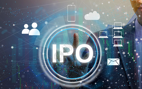 ipo背景实业家按键ipo 初步公开提供网络在图表上背景