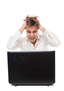 工作时有重力健士概念互联网情感桌子职场压力失败疼痛商务技术经理笔记本电脑高清图片素材