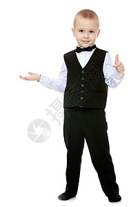 小西装穿黑西装打领带的特伦蒂小男孩套装微笑白色学校孩子人士衬衫商业童年商务背景