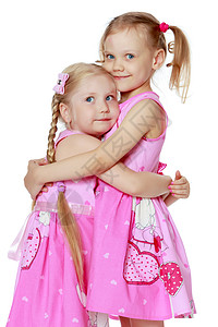 两个可爱的小女孩特配女孩家庭闲暇女孩们朋友们姐姐公园微笑喜悦幸福乐趣高清图片素材