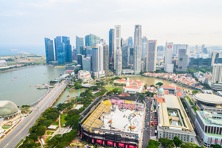 新加坡城市风景码头传单商业城市旅游景观办公室天际地标背景图片