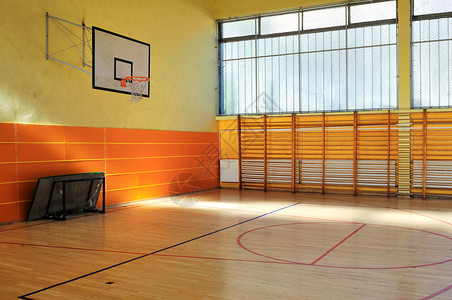 篮球空白素材学校体育馆大厅空白运动教育地面团队手球建筑跑步竞赛背景