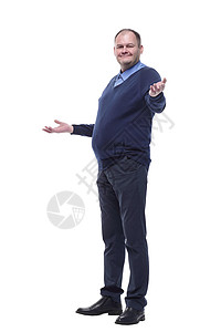全长 穿蓝色跳伞的成熟男人衣柜男性衣服服装裤子购物广告牌针织商业服饰图片