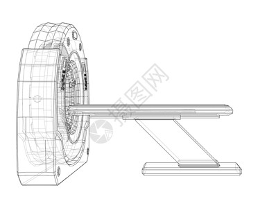 3d 核磁共振成像仪插图科学扫描健康草图诊断测试诊所技术放射科电脑图片