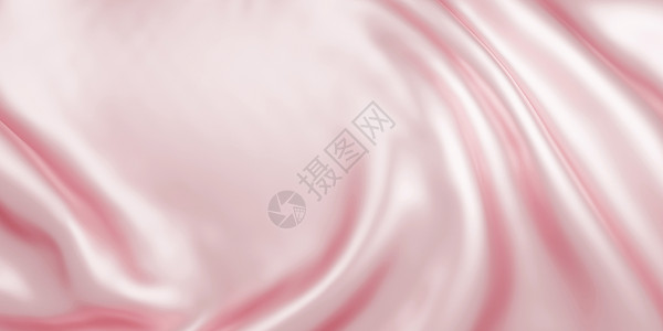 含有复制空间3d的粉红布面背景插图丝绸反射布料曲线渲染材料织物粉色奢华背景