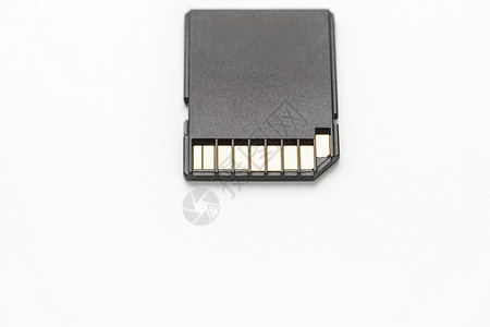白色背景的黑色 SD 内存卡封锁相机钥匙单反闪光标准配饰电脑国标硬件背景图片
