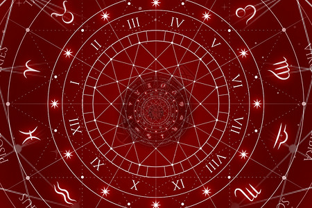 双子座星座关于神秘主义 占星学 幻想的古老概念背景摘要数字魔法天文学星座癌症八字插图宇宙日历星星背景