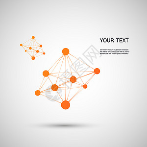 白色背景上的橙色抽象分子Name墙纸科学化学生物学技术药品艺术顺序基因高分子背景图片