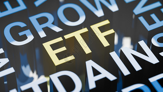 A股估值商业标签 ETF 的概念图 几何上白色背景上的三维字母 EBITDA 信托 投资 税收 REIT 估值 收益 保险 房地产 3d背景