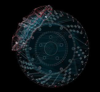 汽车轮式刹车整体图 运输 体育和技术概念维修3d车轮绘画软垫磁盘安全卡尺替代品数据背景图片