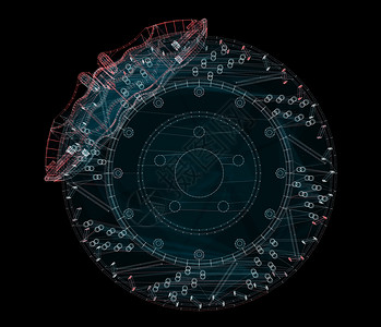 汽车轮式刹车整体图 运输 体育和技术概念速度车辆网络3d维修图形设计创新粒子科幻背景图片
