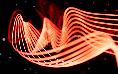波浪装饰条纹摘要光线曲线背景 3D投影波纹激光辉光魔法旋转坡度海浪波浪线条火花背景