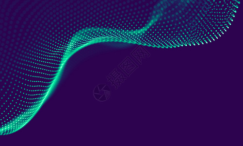 蓝色圆点线条紫色背景上的抽象蓝色几何粒子 连接结构 科学蓝色背景 未来技术 HUD 元素 连接点和线 大数据与商业圆圈线条宇宙插图边缘三角形背景