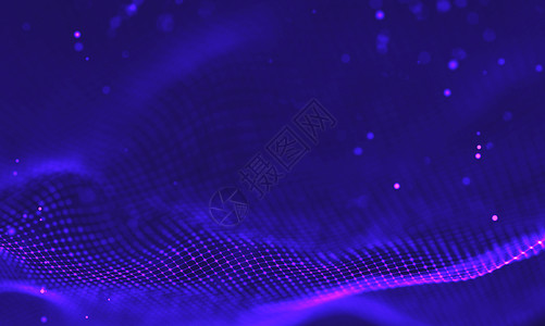 线性灯紫外星系背景 空间背景图宇宙与星云  2018 紫色技术背景 人工智能概念蓝色辉光派对灯泡黑光神经元光线智力网络金属背景