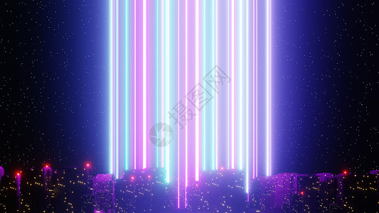 霓虹灯和光线在黑暗场景中发光的 3d 渲染 赛博朋克夜城概念 夜生活 5g 的技术网络 超越一代和未来派场景 科幻图案主题想像力背景图片