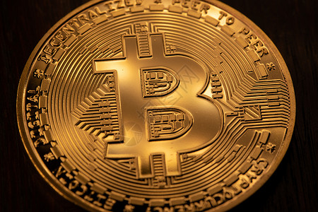 硬币 Crypto货币Bitcoin 的物理表示方式 块链和加密概念财富商业区块链计算金子安全金融机构市场钱包储蓄背景图片