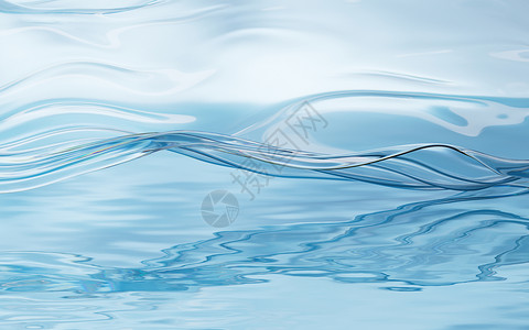在水面上流着透明布料 3D进化纺织品丝绸皱纹波纹柔软度曲线蓝色涟漪材料坡度背景图片