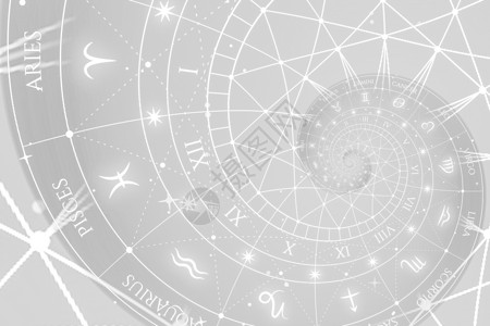 十二星座水瓶座星体背景 有zodiac标志和符号插图宇宙白色科学魔法天文学行星数字星星星系背景