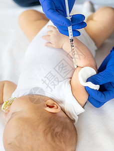 给婴儿接种疫苗 在手臂上注射 有选择的焦点童年诊所横幅疾病医生卫生保健药品病人注射器背景