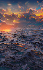 人工影响天气用人工智能图画 日落在海面上反射季节蓝色天气太阳全景旅行海洋海景阳光背景