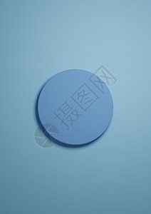 炫彩蓝色圆形明亮 浅天蓝色 3d 插图简单的最小产品展示背景顶视图平躺着一个圆柱体 圆形讲台或从上方站立背景