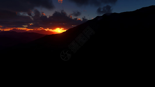 日出和日落时去山上旅行 山地旅游远足高清图片素材