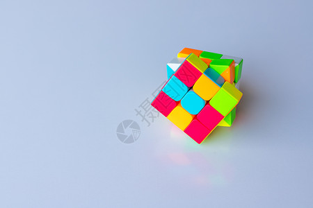 3D 组合立方体盒未解决 有选择性焦点和复制空间背景图片
