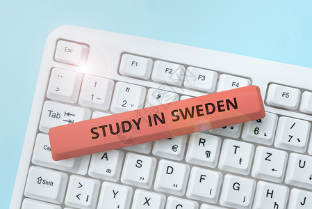 文字显示瑞典的灵感研究 商业展示为教育目的到欧洲国家旅游 商务人士持有平板电脑并用其他手头重要信息来介绍这些作品 (请访问)全世界高清图片素材
