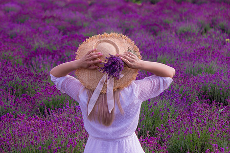 紫衣女孩穿白裙子的紫衣花朵的女人 乌克兰草地女孩农村蓝色闲暇场地幸福帽子女性头发背景