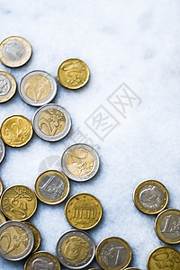 欧元硬币 欧洲联盟货币储蓄商业价格经济银行贷款支付假期首都金融薪水高清图片素材