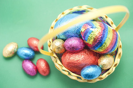 彩色复活节鸡蛋显示背景图片